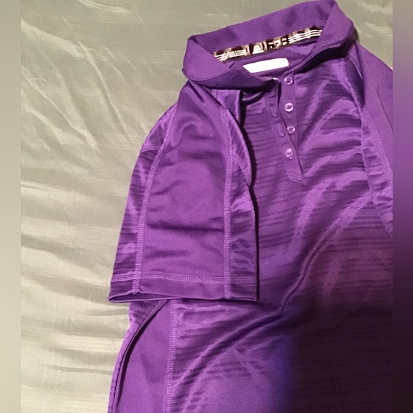 Used purple adidas golf polo. Size small. - Picture 3 of 4